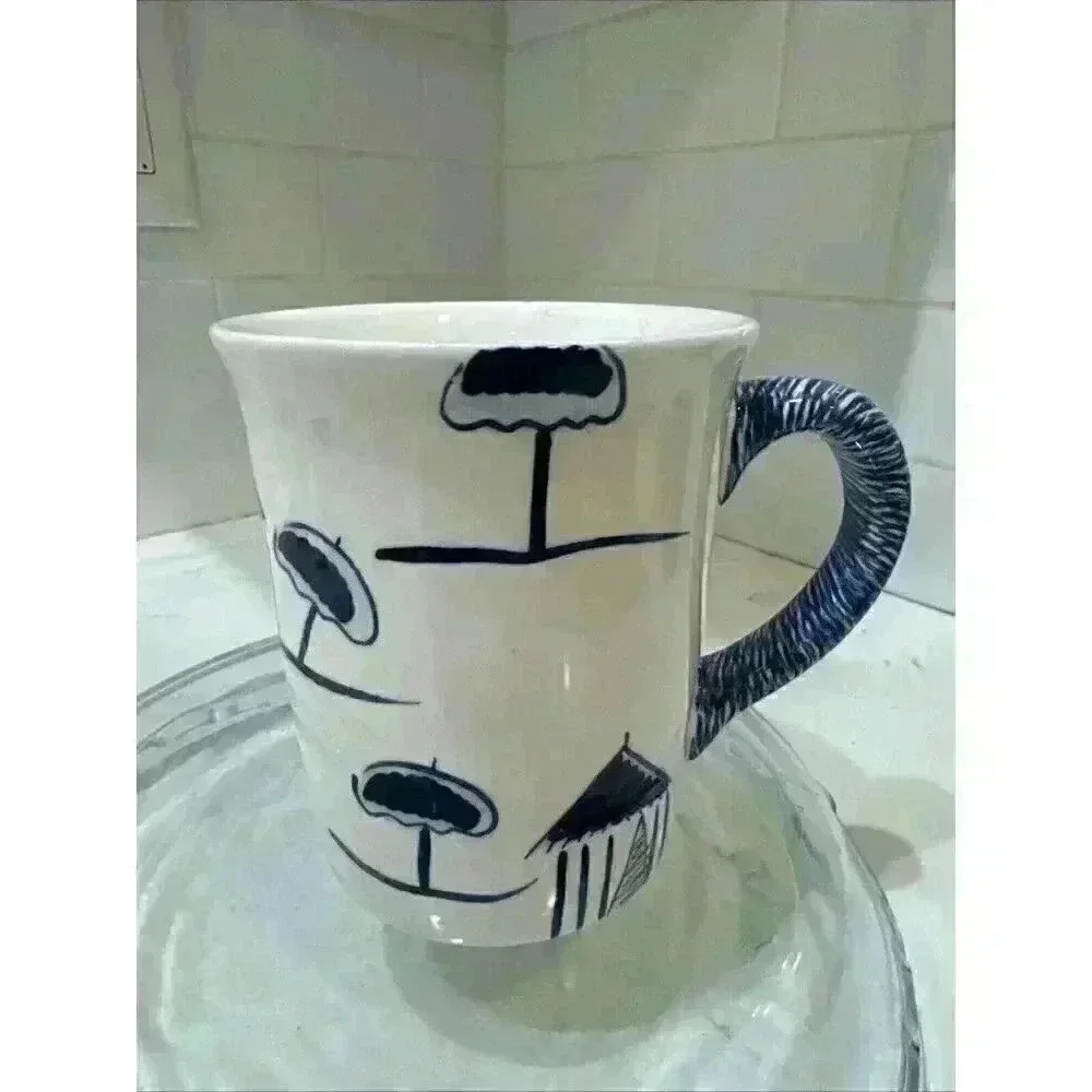 Handpainted for STARBUCKS COFFEE MUG Large STICK HOUSE Cup